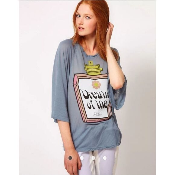 𝅺Wildfox Dream of Me 3/4 Sleeve Oversize T-Shirt XS - Picture 1 of 16